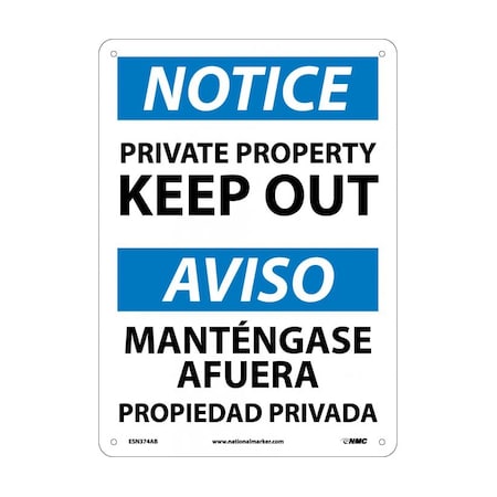 Nmc Notice Private Property Keep Out Sign - Bilingual, ESN374AB ESN374AB