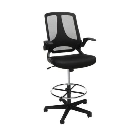 Ofm Drafting Chair, 28.54"L55.91"H, Flip, EssentialsSeries ESS-3046-BLK