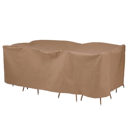 Duck Covers Essential Latte Patio Rectangle Table Set Cover, 96"x64"x32" ETO09664