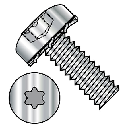 Zoro Select #8-32 x 3/8 in Torx Pan Machine Screw, Plain Stainless Steel, 5000 PK 0806ETP188