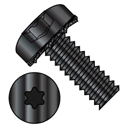 Zoro Select #6-32 x 1/4 in Torx Pan Machine Screw, Zinc Black Steel, 10000 PK 0604ETPBZ