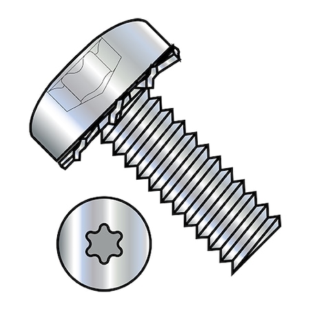 Zoro Select #6-32 x 1/2 in Torx Pan Machine Screw, Zinc Plated Steel, 10000 PK 0608ETP