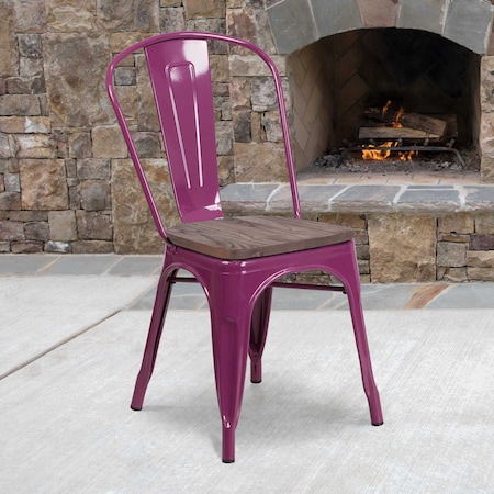 Flash Furniture Metal Chair, Purple ET-3534-PUR-WD-GG