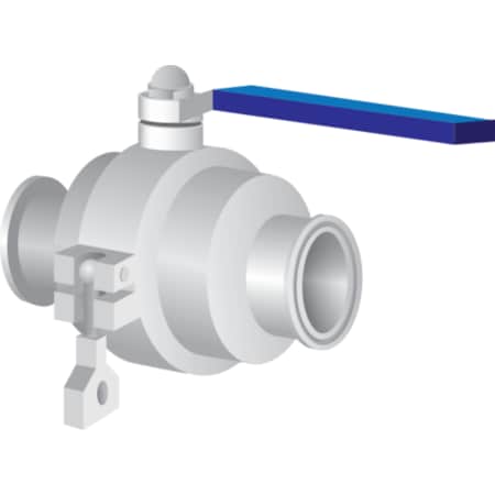 Usa Industrials Sanitary Fitting, Quick-Clamp, 304SS, Ball Valve, 1" BULK-STF-VAL-13