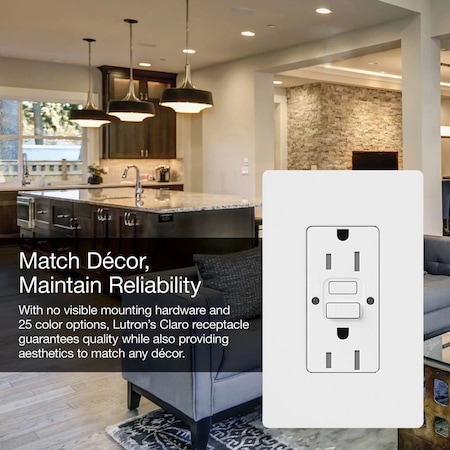 Lutron Receptacles, GFCI, Tamper-Resistant, Black CAR-15-GFST-BL