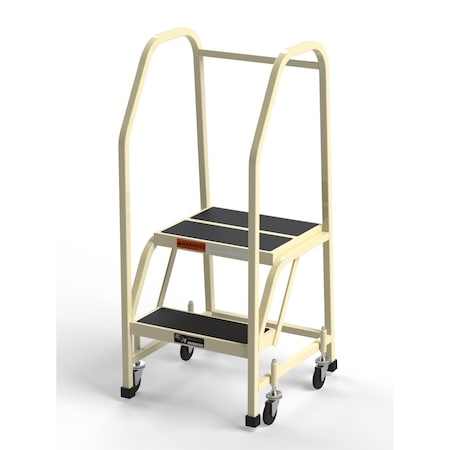 Ega Products 44" Overall H, Office Ladder, 60Deg Rise (Square Tube), 2 Steps, Vinyl Finish, 450 lb. Load Capacity F003