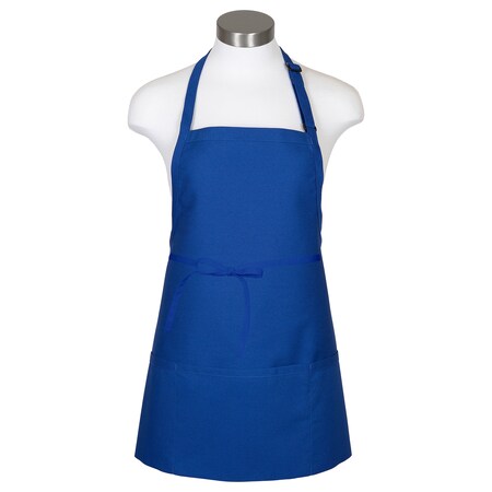 Deltaplus Bib Apron, 3-Pocket, F10XL, Royal Blue, 65/35 Poly-Cotton Twill, Royal Blue, 27 in, Xl 18162