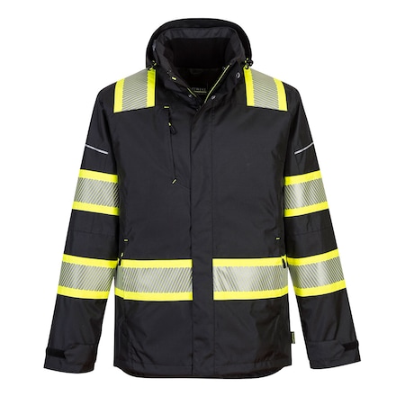 Portwest Hi-Vis Winter Jacket, 100% Polyester, Black, L F144