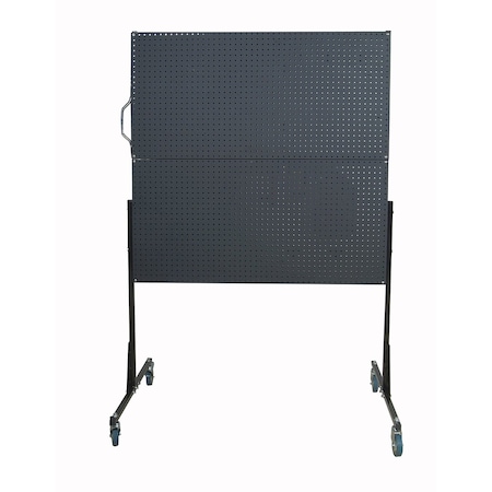 Triton Products 50 In. W Mobile Stand-Alone Pegboard Unit with 4 Black ABS Textured Finish DuraBoard Pegboards F1-DBK