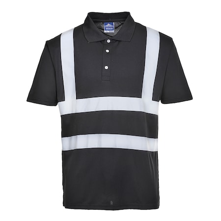 Portwest Iona Polo Shirt, 100% Polyester, Black, 3XL F477