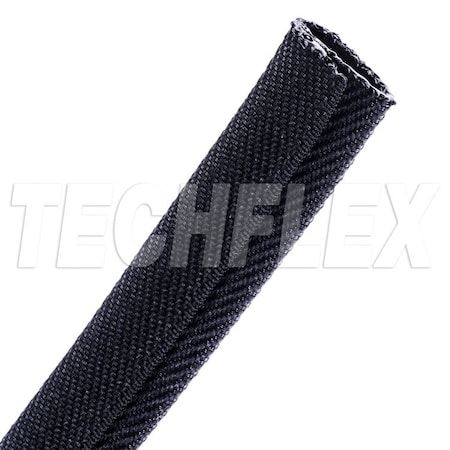 Techflex Cable Wrap, 1 in Inside Dia., 25 ft, Polyester, Black F6Z1.00BK
