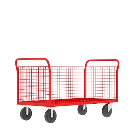 Valley Craft Cage Cart, 3-Sided 60"Wx30"D, 3-Sided Low F80118VCRD
