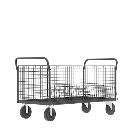 Valley Craft Cage Cart, 4-Sided 60"Wx30"D, 4-Sided Low F80119VCGY