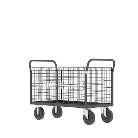 Valley Craft Cage Cart, 4-Sided 48"Wx24"D, 4-Sided Low F80126VCGY