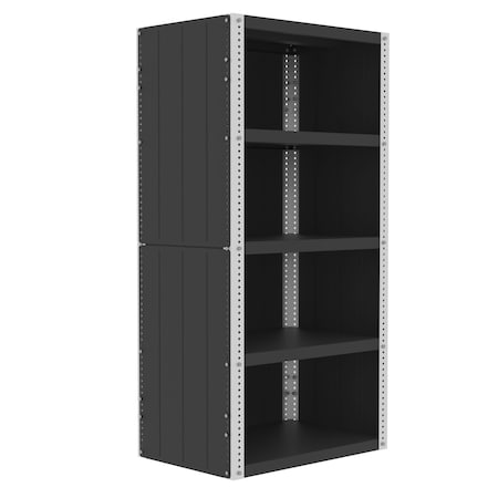 Valley Craft Preconfigured Enclosed Shelving Kit, 36"W, Caster Dia.: (2) 4", (2) 5" F82442A9