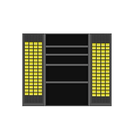 Valley Craft Jumbo Bin-Shelf Cabinet, 60 in W, 78 in H, 24 in D, 120 Bins F87451A6
