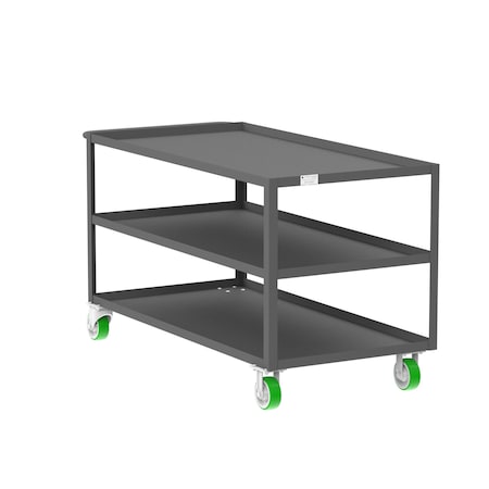 Valley Craft Utility Cart, Steel, 2000 lb Load Capacity, 65 in L, 30 in W F89174GYPY