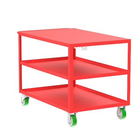 Valley Craft Utility Cart, Steel, 2000 lb Load Capacity, 53 in L, 30 in W F89175RDPY