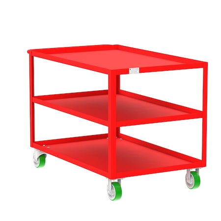 Valley Craft Utility Cart, Steel, 2000 lb Load Capacity, 53 in L, 30 in W F89176RDPY