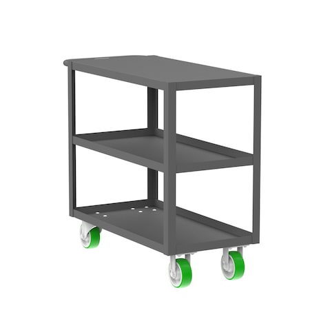 Valley Craft Utility Cart, Steel, 2000 lb Load Capacity, 41 in L, 18 in W F89177GYPY