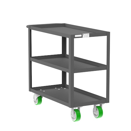 Valley Craft Utility Cart, Steel, 2000 lb Load Capacity, 41 in L, 18 in W F89178GYPY