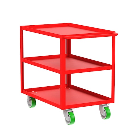 Valley Craft Utility Cart, Three Shelf, 24x36", Red F89222RDPY