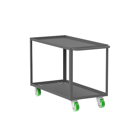VALLEY CRAFT Utility Cart, Two Shelf, 24x48", Gray, w/P F89225GYPY