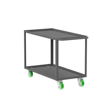 Valley Craft Utility Cart, Two Shelf, 24x48", Gray, w/P F89225GYPY