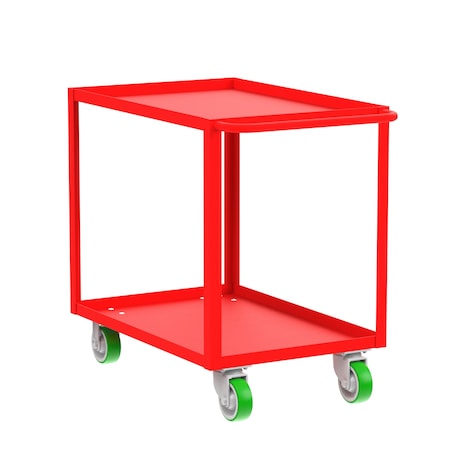 VALLEY CRAFT Utility Cart, Two Shelf, 24x36", Red Po F89226RDPY