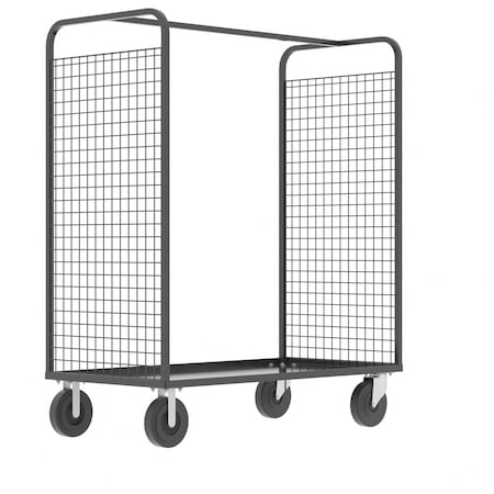 Valley Craft Cage Cart, 57"Wx30"D, 2-Sided High Profil F89254VCGY