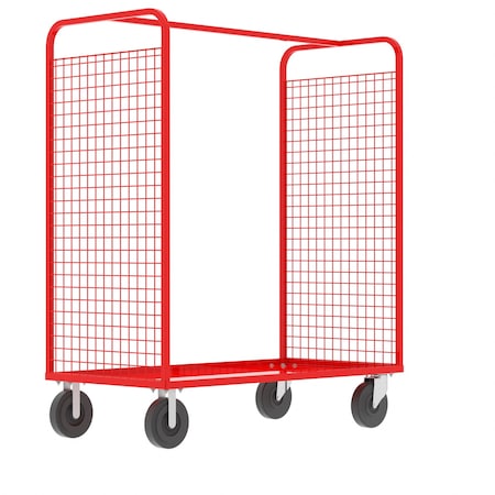 Valley Craft Cage Cart57"Wx30"D, w/Wood Shelf, 2-Side F89729VCRD