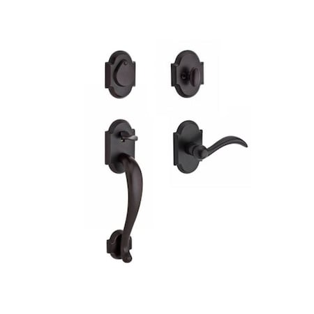 Baldwin Full Dummy Adirondack Handleset, RH Arch Lever, Dark Bronze FD.ADIXARC.R.RAR.481