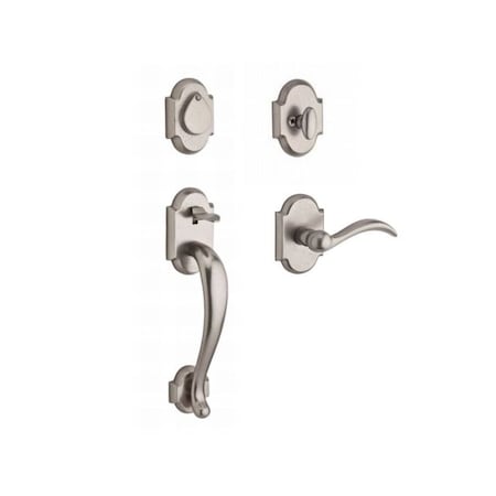 Baldwin Full Dummy Adirondack Handleset, RH Arch Lever, White Bronze FD.ADIXARC.R.RAR.492