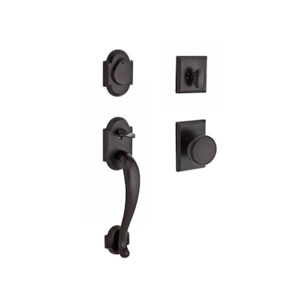 Baldwin Full Dummy Adirondack Handleset, Rustic Knob Dark Bronze FD.ADIXRUS.RSR.481