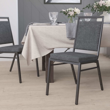 Flash Furniture Dark Gray Fabric Banquet Chair FD-LUX-SIL-DKGY-GG