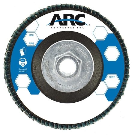 Arc Abrasives 7" x 5/8"-11 T29 - Angle Face SZA Fiberglass Flap Disc, 60 Grit 10855AF