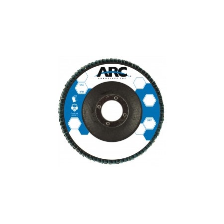 Arc Abrasives 7" x 7/8" T27 - Flat Face SZA Fiberglass Flap Disc, 40 Grit 10864FF