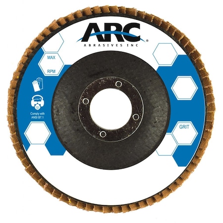Arc Abrasives 7" x 7/8" T29 - Angle Face SZA Fiberglass Flap Disc, 60 Grit 10865AF