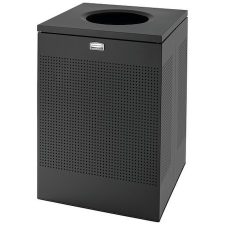 Rubbermaid 50 gal. Steel Square Trash Can, Black FGSC22EPLTBK