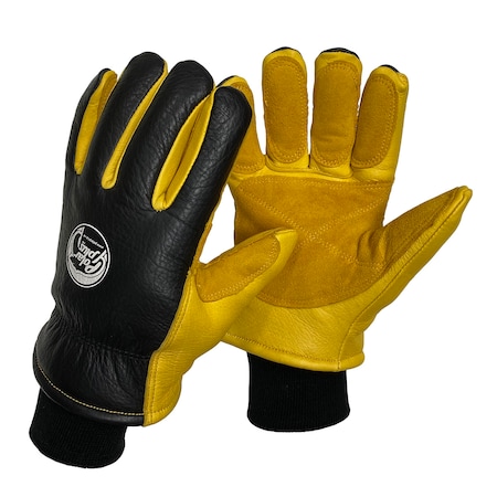Polar Plus Cold Protection Gloves, Grain Deerskin Leather Palm, Yellow, L FG-2200-L