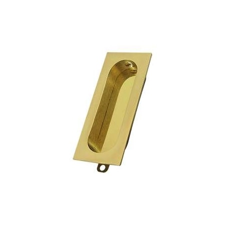 Deltana Flush Pull, Rectangle, 3-1/8" X 15/16" Unlacquered Bright Brass FP222U3-UNL