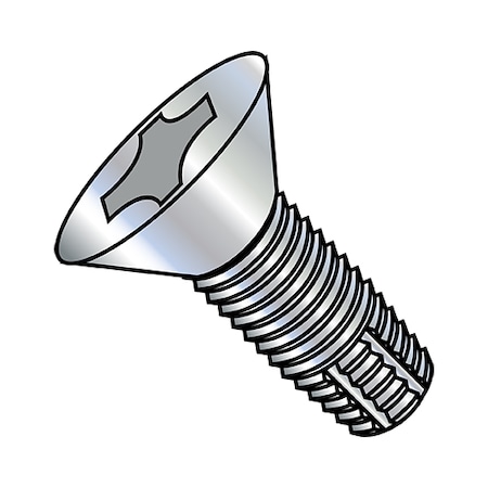 Zoro Select Thread Cutting Screw, 5/16"-18 x 4 in, Zinc Plated Steel Flat Head Phillips Drive, 300 PK 3164FPF
