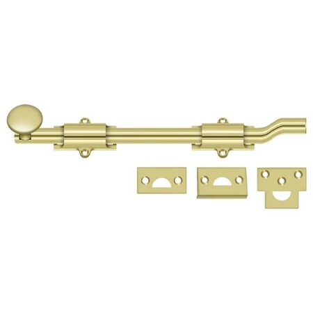 Deltana Surface Bolt With Off-Set, Heavy Duty Bright Brass 10" FPG103