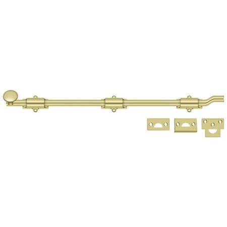 Deltana Surface Bolt With Off-Set, Heavy Duty Bright Brass 18" FPG183