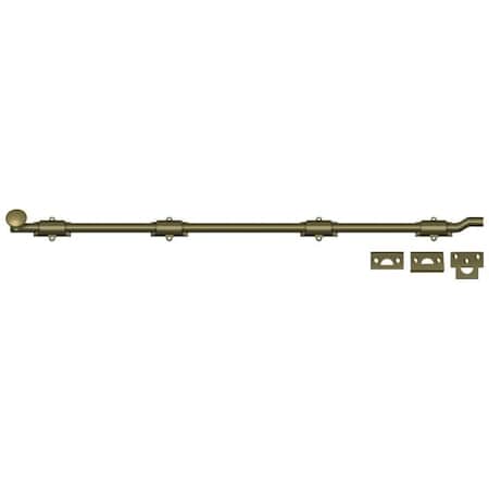 Deltana Surface Bolt With Off-Set, Heavy Duty Antique Brass 42" FPG425