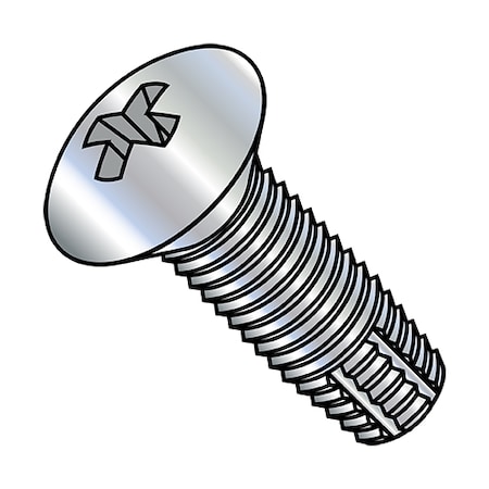 Zoro Select Thread Cutting Screw, #6-32 x 1/2 in, Zinc Plated Steel Oval Head Phillips Drive, 10000 PK 0608FPO