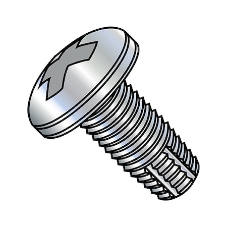Zoro Select Thread Cutting Screw, #5-40 x 1/4 in, Zinc Plated Steel Pan Head Phillips Drive, 10000 PK 0504FPP