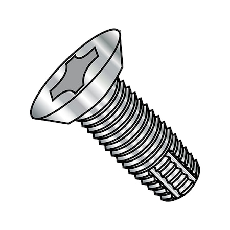 Zoro Select Thread Cutting Screw, #12-24 x 1/2 in, 18-8 Stainless Steel Flat Head Phillips Drive, 2000 PK 1208FPU188