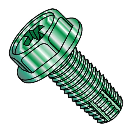 Zoro Select 8-32X3/8 PHIL HEXWASH FT TCS F ZINC GREEN 0806FPWG