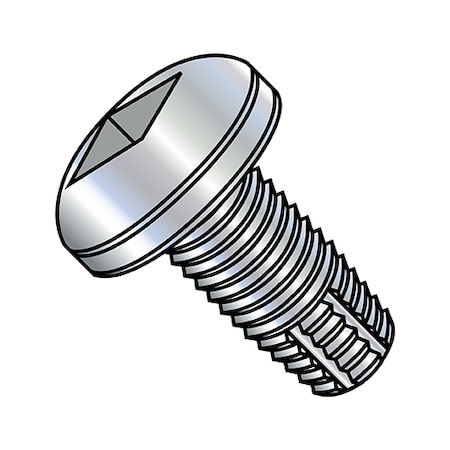 Zoro Select Thread Cutting Screw, #6-32 x 1/4 in, Zinc Plated